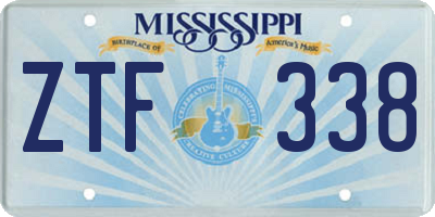 MS license plate ZTF338