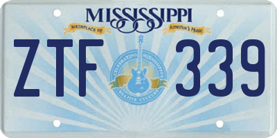 MS license plate ZTF339
