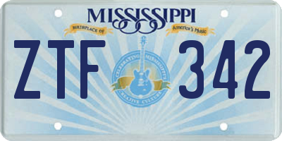 MS license plate ZTF342