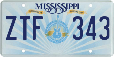 MS license plate ZTF343