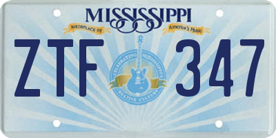 MS license plate ZTF347