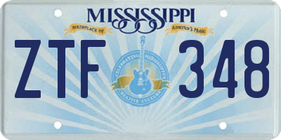 MS license plate ZTF348