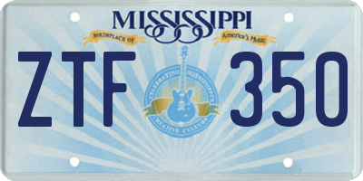 MS license plate ZTF350