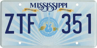 MS license plate ZTF351