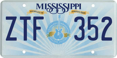 MS license plate ZTF352