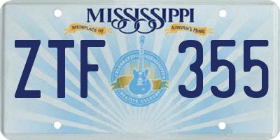MS license plate ZTF355