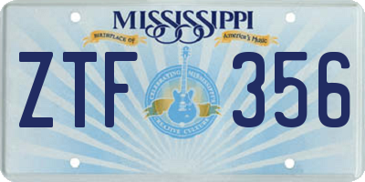 MS license plate ZTF356