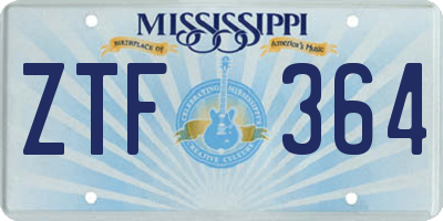 MS license plate ZTF364