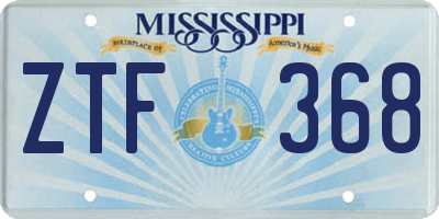 MS license plate ZTF368
