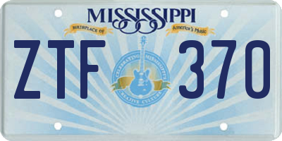 MS license plate ZTF370
