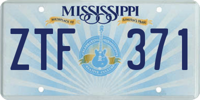 MS license plate ZTF371