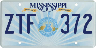 MS license plate ZTF372