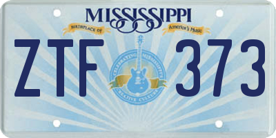 MS license plate ZTF373