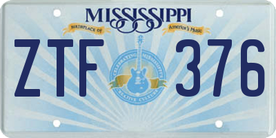 MS license plate ZTF376