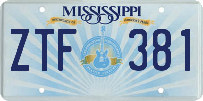 MS license plate ZTF381