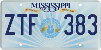 MS license plate ZTF383