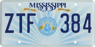 MS license plate ZTF384