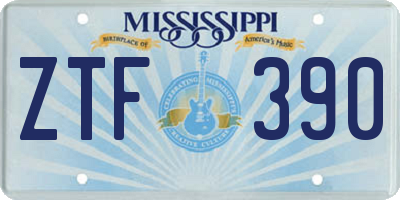 MS license plate ZTF390