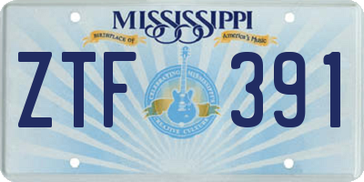 MS license plate ZTF391