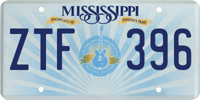 MS license plate ZTF396