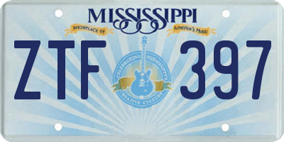 MS license plate ZTF397