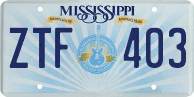 MS license plate ZTF403