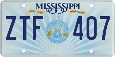 MS license plate ZTF407