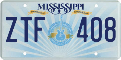 MS license plate ZTF408