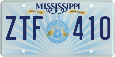MS license plate ZTF410