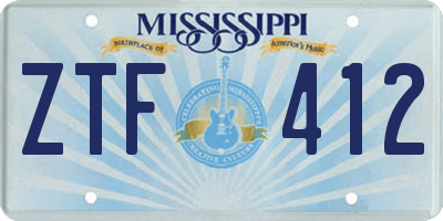 MS license plate ZTF412