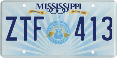 MS license plate ZTF413