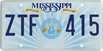 MS license plate ZTF415