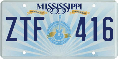 MS license plate ZTF416