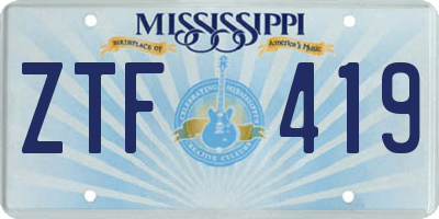 MS license plate ZTF419