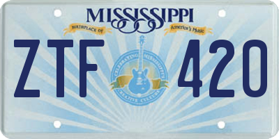 MS license plate ZTF420