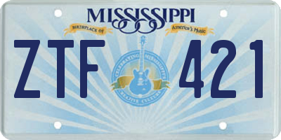 MS license plate ZTF421