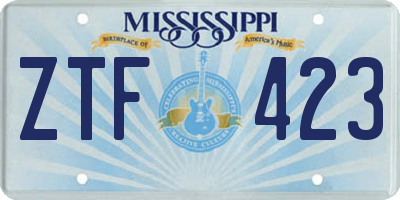 MS license plate ZTF423