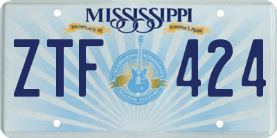 MS license plate ZTF424