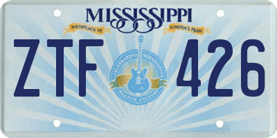 MS license plate ZTF426