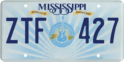 MS license plate ZTF427