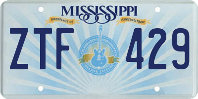 MS license plate ZTF429