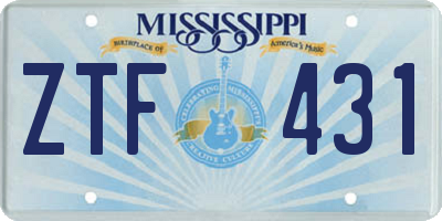 MS license plate ZTF431