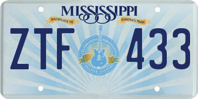 MS license plate ZTF433