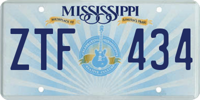 MS license plate ZTF434