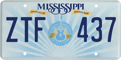 MS license plate ZTF437