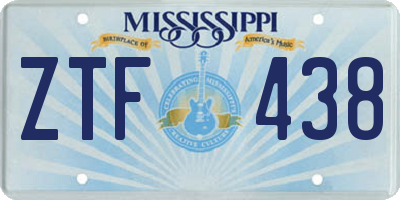MS license plate ZTF438