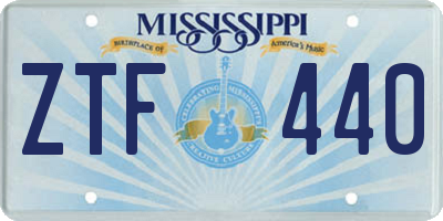 MS license plate ZTF440