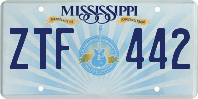 MS license plate ZTF442