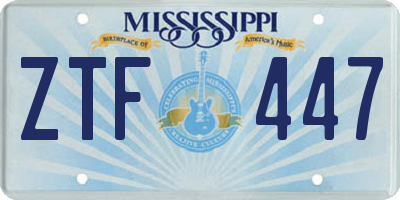 MS license plate ZTF447