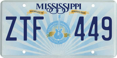 MS license plate ZTF449